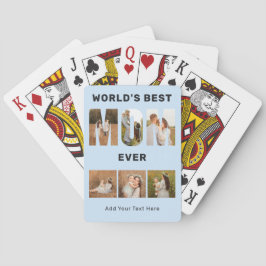 Beste Mutter der Welt - Individuelle 6-Foto-Blau-P Spielkarten
