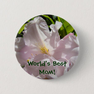 Beste Mutter der Welt! Knöpfe Rosa Rhododendron-Bl Button