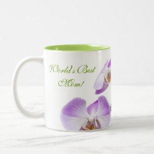 Beste Mutter der Welt Lila Orchidee Zweifarbige Tasse