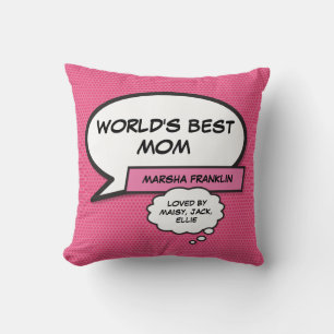 Beste Mutter der Welt Modernes Rosa Spaß Kissen