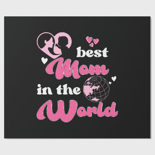 Beste Mutter der Welt Muttertag Geschenkpapier (Flach)