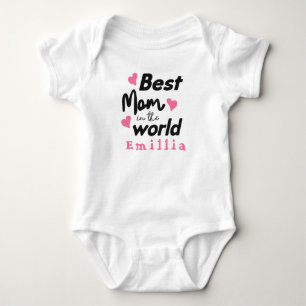 Beste Mutter der Welt Personalisierter Name Süß Baby Strampler