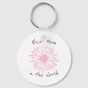 Beste Mutter der Welt Rosa Blumen Schlüsselanhänger