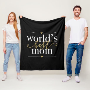 Beste Mutter der Welt Schwarz und Gold Elegantes S Fleecedecke