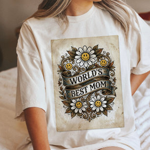 Beste Mutter Der Welt Vintage-Daisy-Tattoo-Geschen Tri-Blend Shirt