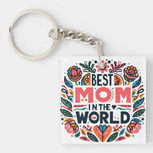 Beste Mutter der Welt - Volkskunst-Blumen-Mutterta Schlüsselanhänger