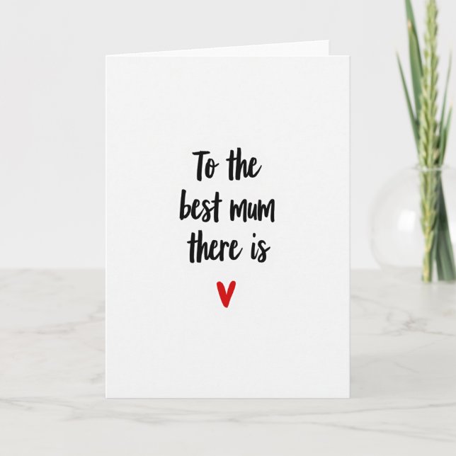Beste-Mutter-Einfaches-Herz-Karte Karte (Vorderseite)