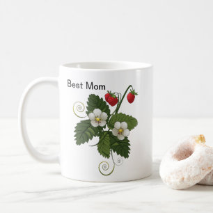 Beste-Mutter-Erdbeer-Blumen-Botanik-Design Kaffeetasse