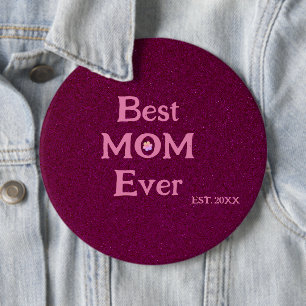 beste Mutter ever modern retro solide Müttertag Button