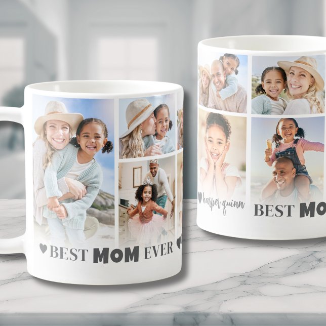 Beste-Mutter-Foto-Collage Mutter Kaffeetasse (Best Mom Ever 8 Photo Collage Mothers Day Coffee Mug)