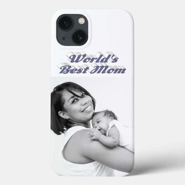 Beste-Mutter-Foto grauer Text Case-Mate iPhone Hülle (Rückseite)