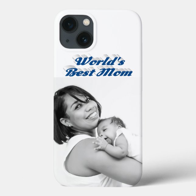 Beste-Mutter-Foto Meer blau Text Case-Mate iPhone Hülle (Rückseite)