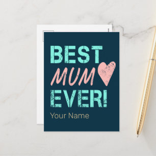 Beste Mutter für Vintage Mama Herz für Muttertag Feiertagspostkarte