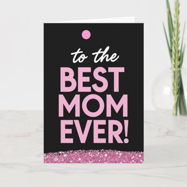 Beste-Mutter-Glitter-Musterkarte Karte (Vorderseite)