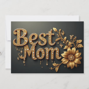 Beste Mutter Goldschrift Feiertagskarte