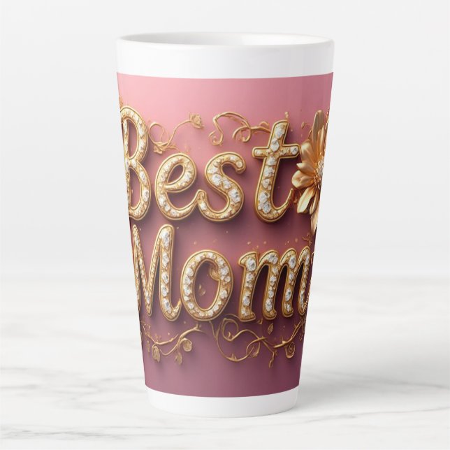 Beste Mutter Goldschrift Milchtasse (Vorderseite)