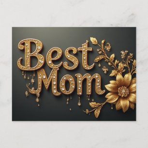 Beste Mutter Goldschrift Postkarte