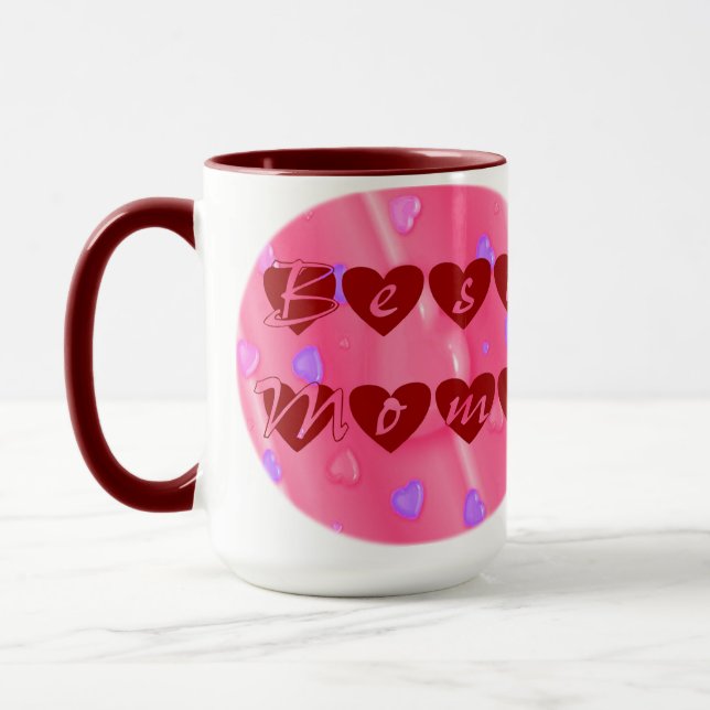 Beste Mutter im Herzen Tasse (Links)