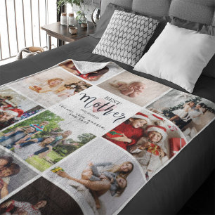 Beste Mutter in der Welt Foto Collage Rosa Herz Sherpadecke