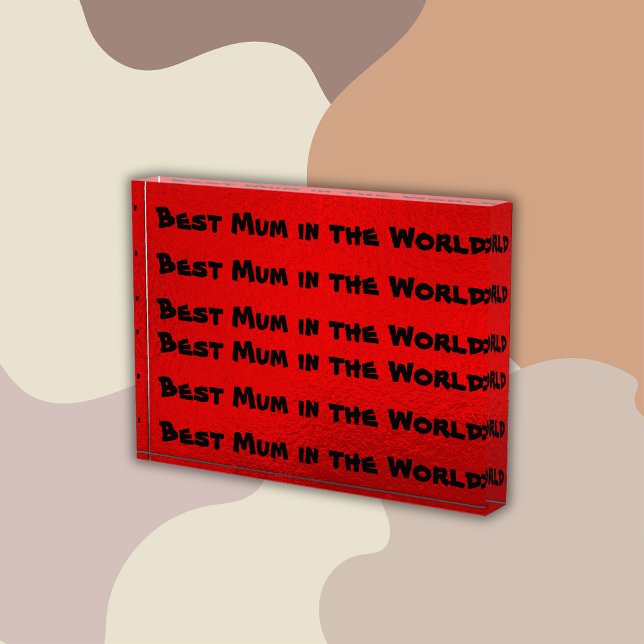 Beste Mutter in der Welt Rot und Schwarz | Fotoblock (Von Creator hochgeladen)