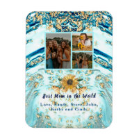 Beste Mutter je 4 Foto Collage Blue Marble