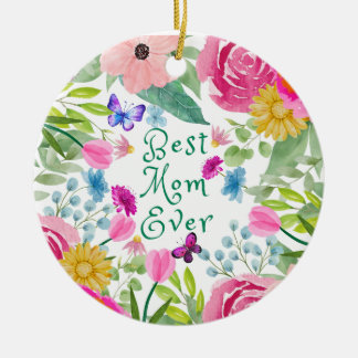 Beste Mutter je blühende botanische Schrift Mutter Keramik Ornament