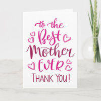 Beste Mutter je Danke, Typografie in Rosa