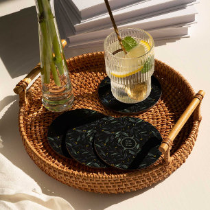 Beste Mutter je elegante Blumenäste Runder Pappuntersetzer