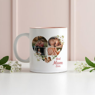 Beste Mutter je Elegante Blumenzunge Zweifarbige Tasse