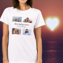 Beste Mutter je Foto Collage White Script schwarz