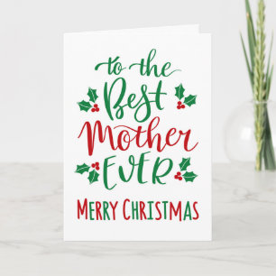 Beste Mutter je frohe Weihnachts-Typografie Karte