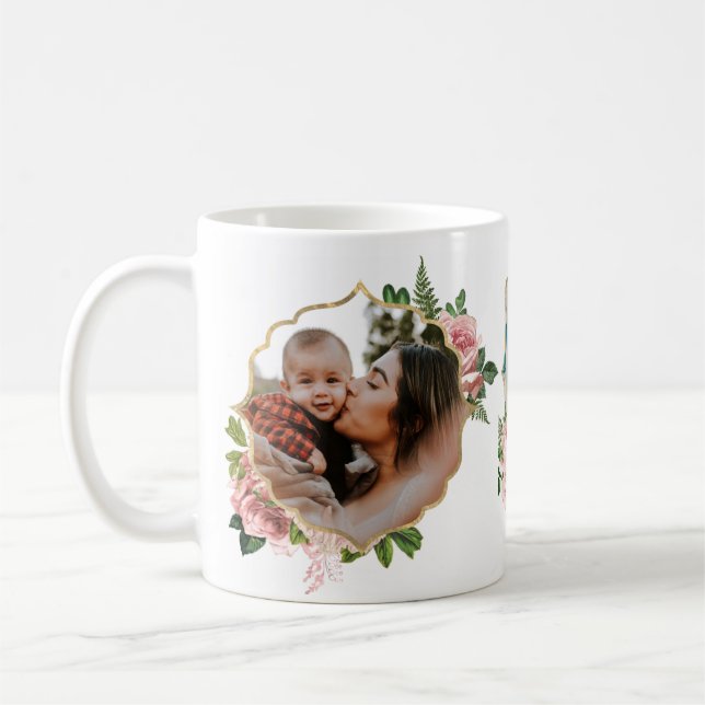 Beste Mutter je Geschenk für sie - Zwei Fotos Tass Kaffeetasse (Links)