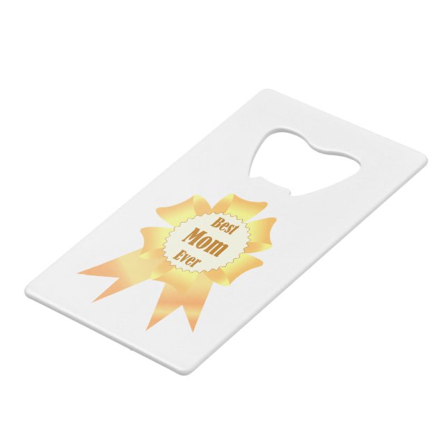 Beste Mutter je Golden Sieger Band Geldbeutel Flaschenöffner (Vorderseite Schrägansicht)