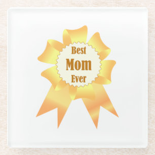 Beste Mutter je Golden Sieger Band Glasuntersetzer