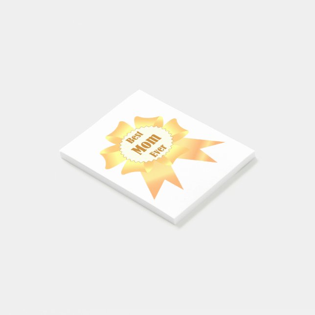 Beste Mutter je Golden Sieger Band Post-it Klebezettel (angewinkelt)