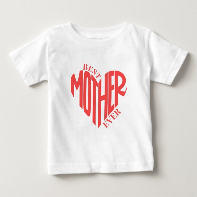 Beste Mutter je, Individuelle Name Herz Baby T-shirt (Vorderseite)