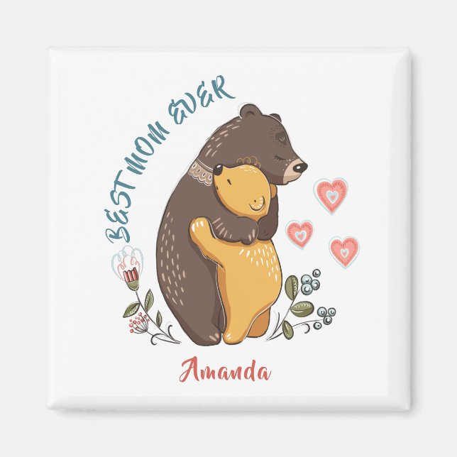 Beste Mutter je Magnet, personalisiertes Muttertag Magnet (Vorne)