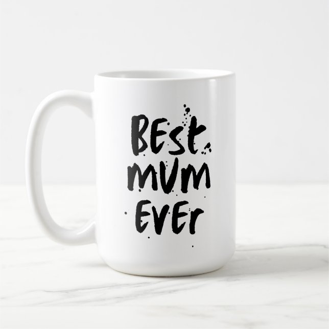 Beste Mutter je Moderne, einfache Muttertag Kaffeetasse (Links)