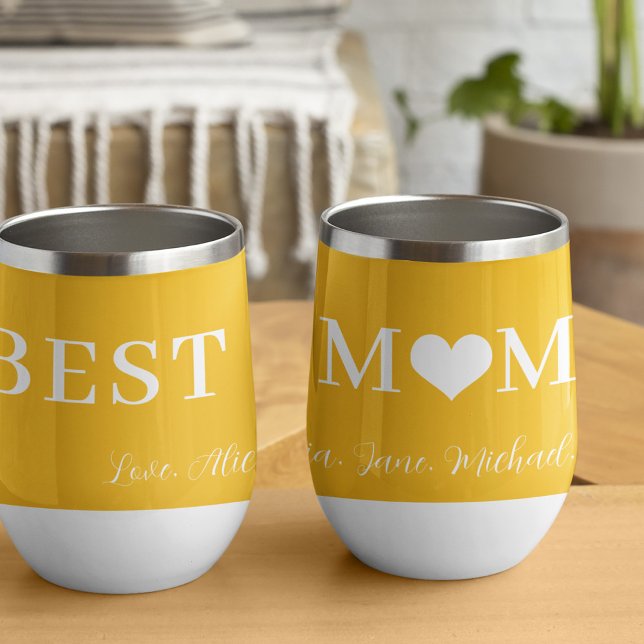 Beste Mutter je moderne Typografie Herz gelb (Von Creator hochgeladen)