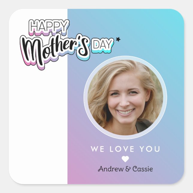 Beste Mutter je Quadratischer Aufkleber (Vorderseite)