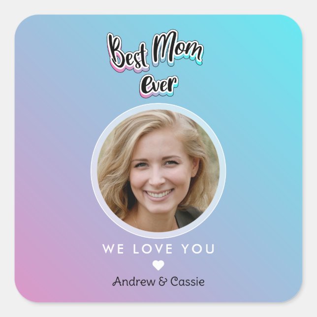 Beste Mutter je Quadratischer Aufkleber (Vorderseite)