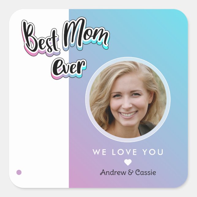 Beste Mutter je Quadratischer Aufkleber (Vorderseite)