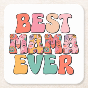 Beste Mutter je Rechteckiger Pappuntersetzer
