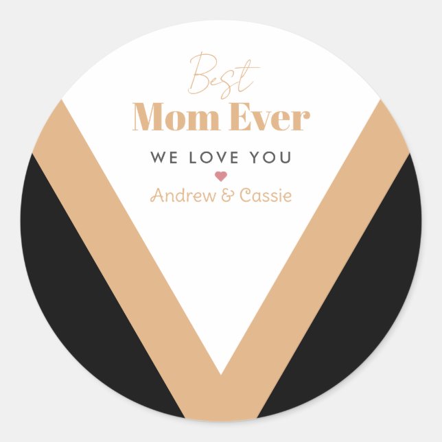 Beste Mutter je Runder Aufkleber (Vorderseite)