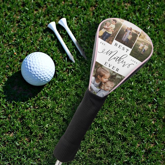 Beste Mutter je Script Muttertag Foto Collage Golf Headcover (Best Mother Ever Script Mother's Day Photo Collage Golf Head Cover)