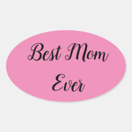 Beste Mutter je Text pink Ovaler Aufkleber