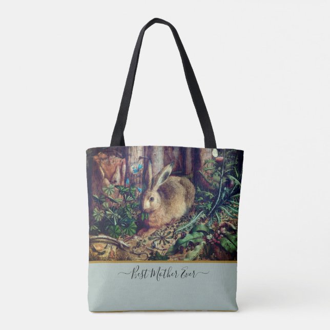 Beste Mutter je! Vintage Kaninchenfarbe (Rückseite)