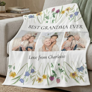 Beste Mutter Oma jemals Foto Floral Fleecedecke