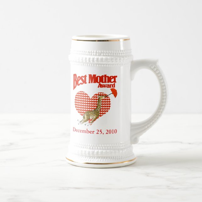 Beste Mutter Prämie Giraffe Stein mit Herz Bierglas (Rechts)