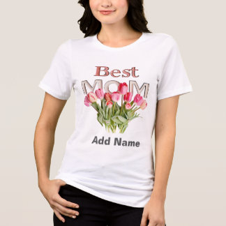 Beste Mutter Rosa Tulpen - Elegantes Muttertagsges Tri-Blend Shirt